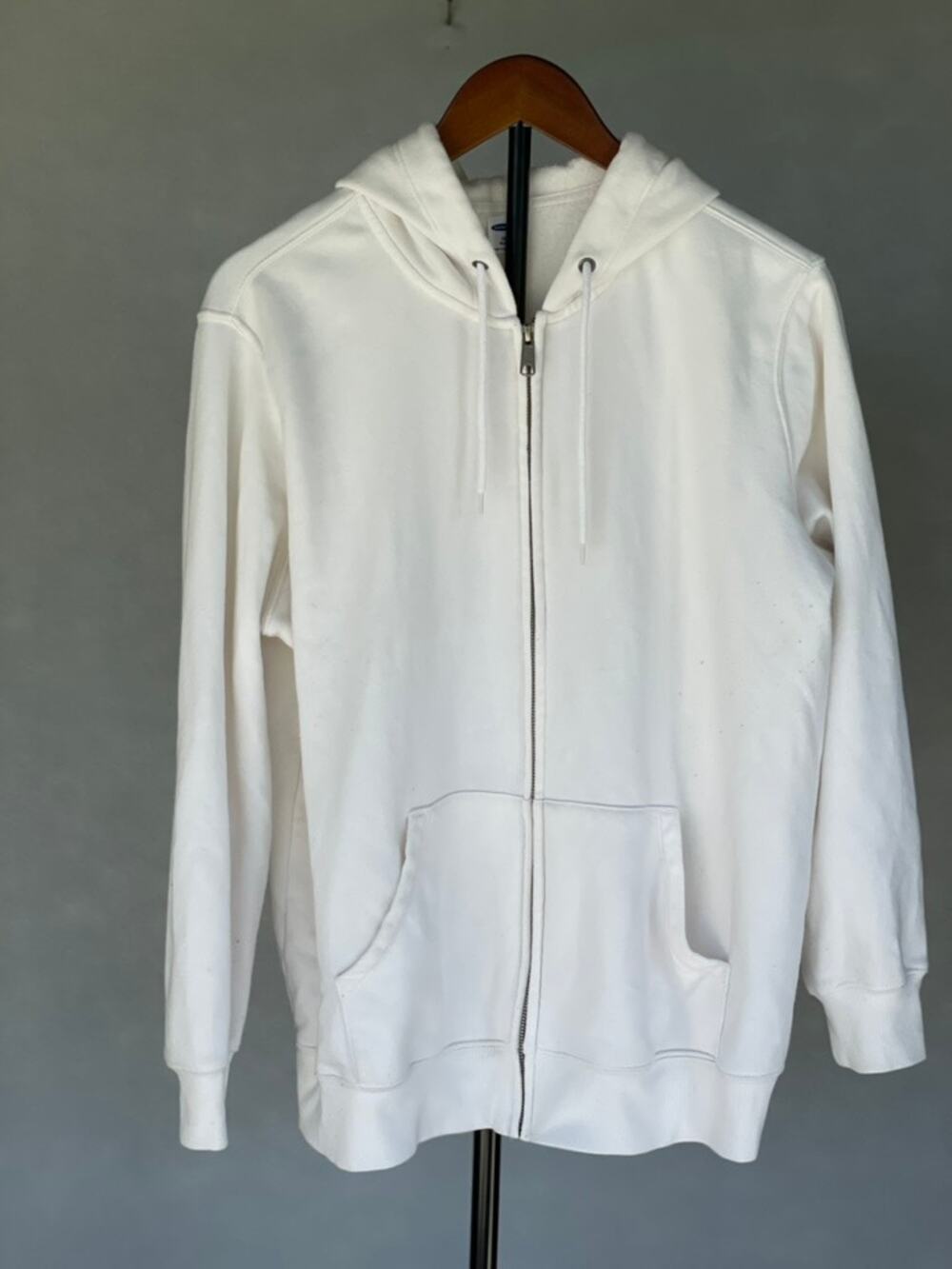 OLD NAVY WHITE FULL ZIP HOODIE SWEATSHIRT SOFT COZY CORE BASIC - SIZE - 1X PLUS